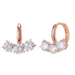 14K 귀걸이 원터치 금귀걸이 트리플 큐빅