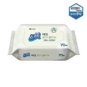 스카트 에코 친환경 플라스틱프리 종이물티슈 70매 41802