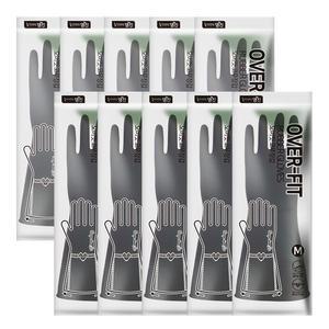 명진 탈착용이 용이한 오버핏 고무장갑 그레이 10개 (중)