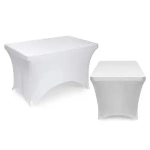 우림 스판덱스 브로몰딩 테이블 커버 1200 1500 1800 화이트 박람회 전시회 야외 행사 결혼식 축제 호텔