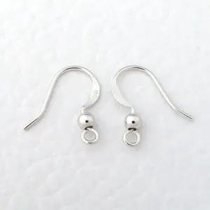 싼비즈 [8-604-03]순은귀걸이 낚시고리훅 후크볼 중15mm 실버925 OR ,1쌍(2개)
