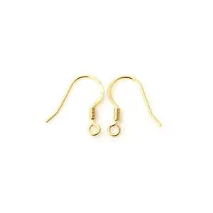 싼비즈 [8-604-01]순은귀걸이 낚시고리훅 중스프링 실버925 골드 ,1쌍(2개)