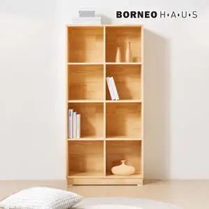 보루네오 엘리브 고무나무 원목 책장 8칸 세로형 bk159