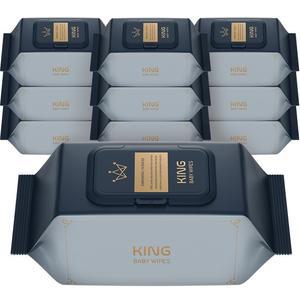 킹 더 도톰한 86gsm 골드블루 저자극 엠보싱 아기물티슈 캡형  70매  10팩