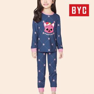 [BYC] 여아동 순면100% 핑크퐁 겨울내복 양면보온 상하의세트 PKP2023_네이비컬러
