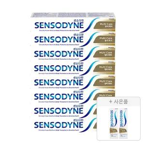 센소다인 시린이케어 멀티케어 100g, 8개 + 증정(멀티케어 치약 18g, 2개)