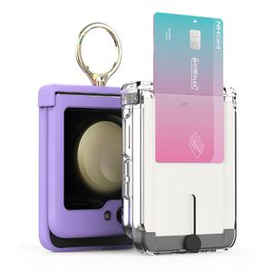 갤럭시 Z플립6 플립 5 4 3 휴대폰 케이스 힌지보호 핑거링 카드수납 케이스 + 외부액정강화유리