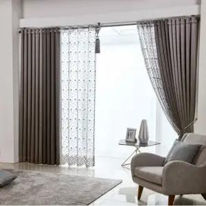 벨마랑 아일렛 암막커튼(530x230)+망사커튼(봉+설치부속)