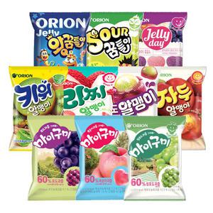 오리온 젤리 마이구미 왕꿈틀이 포도알맹이 자두알맹이 리찌알맹이 골드 키위알맹이 복숭아 코코망고알맹이 제로 슈거 무설탕