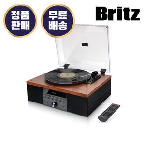 브리츠 BZ-TP5000 LP 턴테이블 오디오 FM라디오 블루투스 스피커 CD 테이프 USB AUX 10W