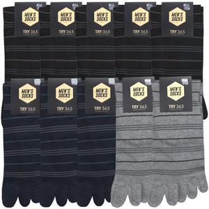 TRY한국제링글패턴신사발가락중목양말10켤레TMSCG04