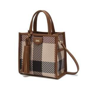 [닥스](강남점)DCBA4E687W2 [GREAT HOUSE CHECK PVC] 브라운 빅하우스체크 토트백 S
