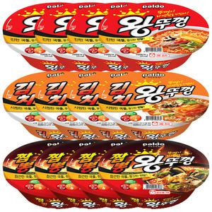 팔도 왕뚜껑 4개 + 짬뽕 4개 + 김치 왕뚜껑 4개