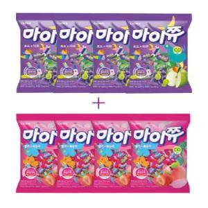[일상점빵] 마이쮸 포도사과/딸기복숭아 284g X 8봉 4+4 혼합 대용량 간식