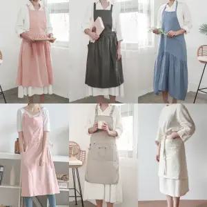 플로리스트 어린이집 예쁜 방수 린넨 원피스 공방 앞치마 (6종)