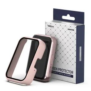 갤럭시핏3 풀커버 강화유리 액정보호 케이스 핑크