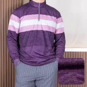 [중년의 품격]남성 봄 가을 삼선 반집업 긴팔 면 반목 티셔츠