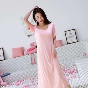 브라캡 여성잠옷원피스 브라탑 노브라홈웨어 롱원피스