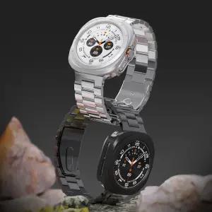 갤럭시워치7 울트라 메탈 스트랩 케이스 강화유리 세트