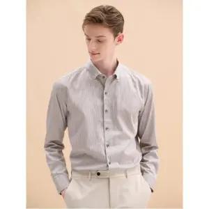 [Galaxy] 코튼 혼방 스트라이프 셔츠 - 브라운 (GA4864U05D)