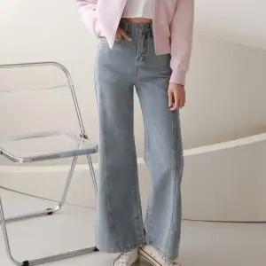 [페이릿][페이릿] [77까지]빅 와이드 사선 연청 하이웨스트 청바지