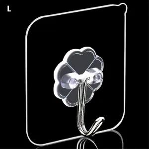 (20개) 투명 접착식후크/벽걸이/훅/고리/벽면/무타공/행거/소품/가정용/주방/욕실/정리/공간활용/다용도