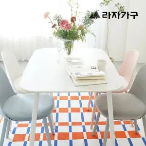 라자가구 에이프릴 세라믹 라운드사각 4인 테이블 1200 식탁세트(의자4개포함)