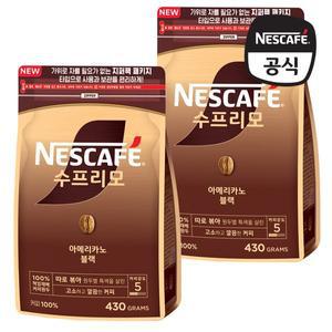 [기타]네스카페 수프리모 아메리카노 블랙 파우치 430g x 2개