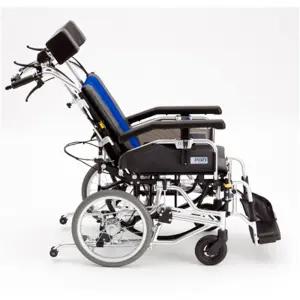 리클라이닝 침대형 휠체어 텐션조절식시트 TRC-2 PU 높이조절식 팔걸이 전도방지 휠체어