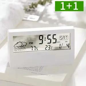 [1개+1개] 디지털 온도계 습도계 시계 온습도계