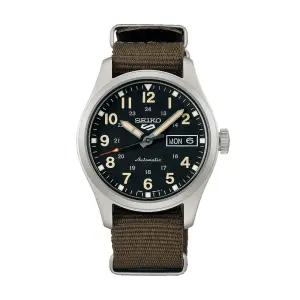남성 남자 카키 브라운 실버 오토매틱 나토시계 SRPJ85K1