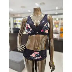 갤러리아 네이비 노와이어 브라,팬티SET (A~D컵,90A,90B) [저스트마이사이즈]1P44