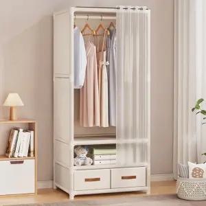 땡스리빙 심플 2단 수납형 간이옷장 시스템장 원룸 서랍 코너 장롱 오픈형옷장