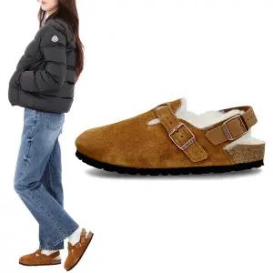 버켄스탁 토키오 시어링 스웨이드 샌들 1028382 MINK