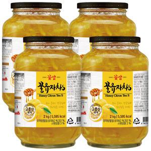 꽃샘 꿀유자차S 2kg x 4개 / 차음료 액상 과일청