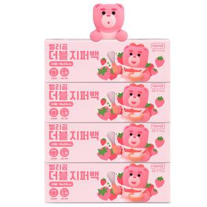 롯데이라이프 벨리곰 냉장냉동겸용 프린팅 이중 더블지퍼백 소 20매 x 4개