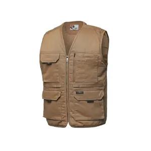 티뷰크 공구 포켓 면 패딩 조끼 TC-501 브라운 회사 근무복 겨울 작업복