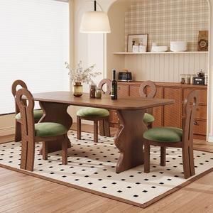 프렌치 빈티지 우드 4 6인 식탁 의자 세트 가정용 소형 다이닝 복고풍 엔틱가구