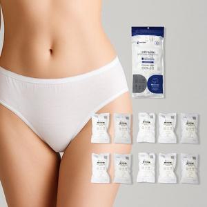 [뷰클린]세탁 없이 바로 입는 일회용팬티 100% 순면 100% 멸균 고급 위생팬티 1팩 10개입 여행 병원 캠핑