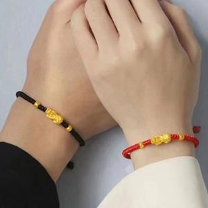 [기타]비휴팔찌 꽈매기 매듭 금색 장식 재물운