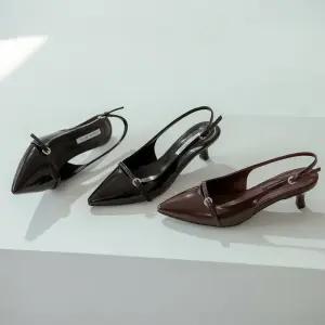 SOVO 케비즈 미들힐 슬링백 여성 구두 5cm