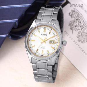카시오 레트로 클래식 라운드 실버 남자 메탈 시계 MTP-B180D-7A c156