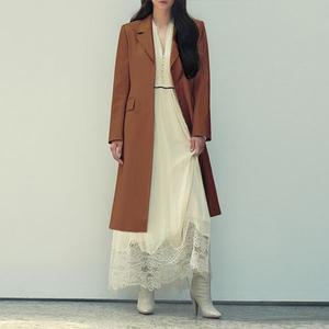 [르포엠]레이븐 FAUX 레더 롱 트렌치코트