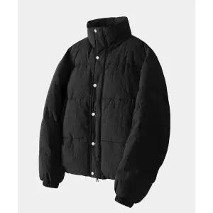 [정품] 엑스컨테이너 데일리 가디건 니트 재킷 EXCONTAINER 미니멀 푸퍼 숏 패딩 (BLACK)