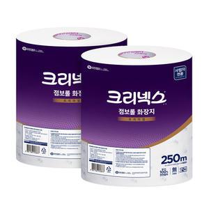 크리넥스 프리미엄 천연펄프 점보롤 화장지 휴지 250M(2겹) 3롤 2팩 45367