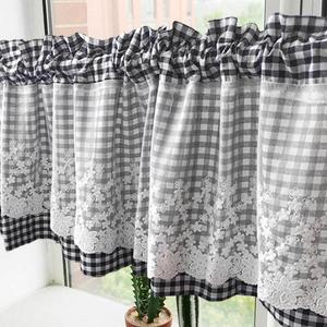 [IXHJ8BD9_4B]창문커텐 체크커튼 주방커튼 공간분리