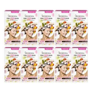 리체나 샴푸형 퍼퓸 염색제 자연스러운 흑갈색X10개