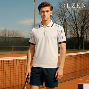 [올젠]스포티 반집업 반팔 카라 티셔츠 (ZOD2TT1310)