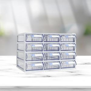 스마트 세로4칸 가로3칸 플라스틱 미니 장 소품 난감 수납함 악세사리 문구 투명