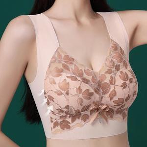 (1플러스1) 노와이어 심리스 리프레쉬 수면 숨 브라 사방스판 레이스 가벼운 무압박 통기성